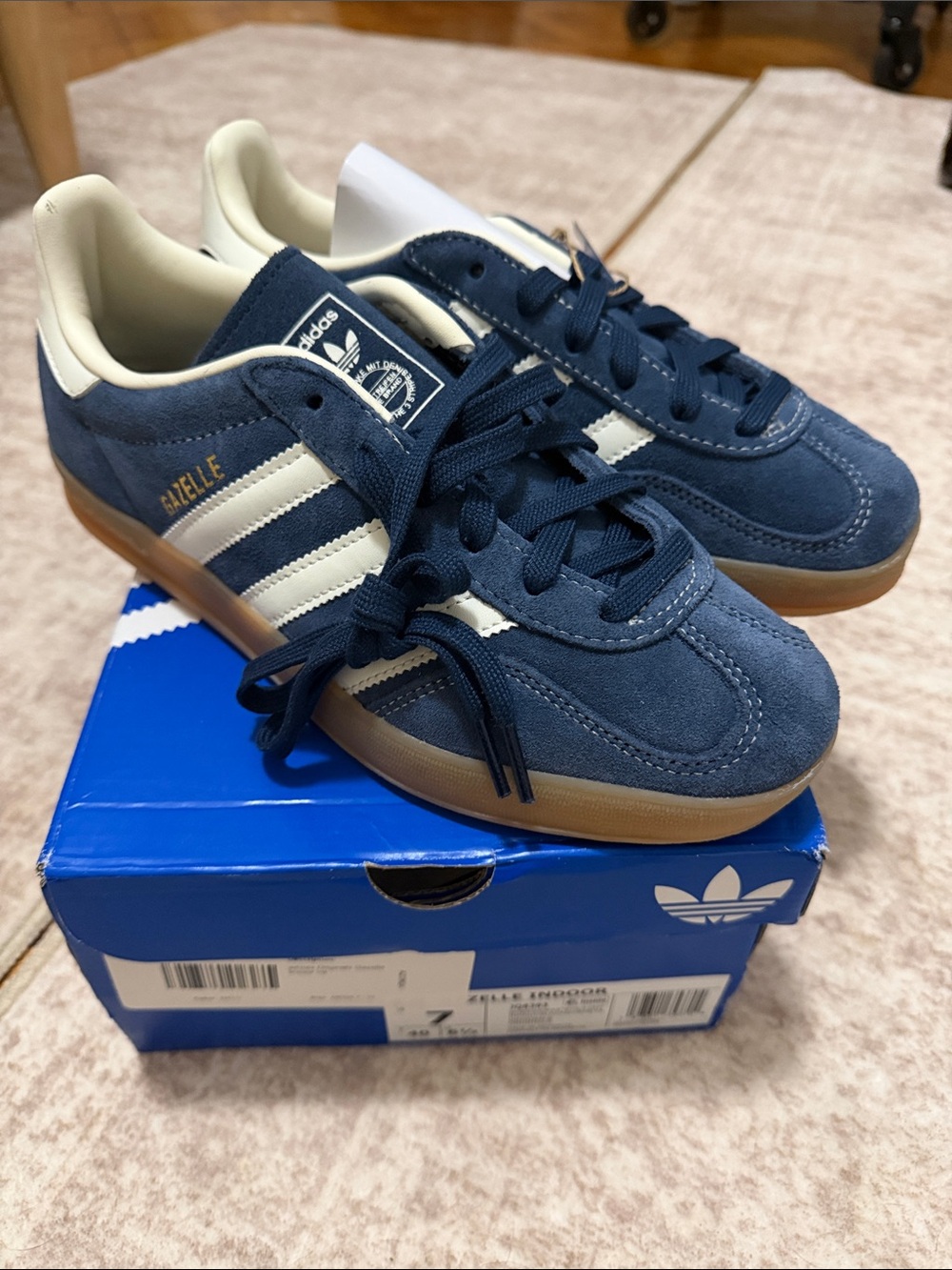 Adidas Gazelle Sneakers in Navy/White